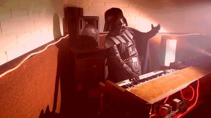 Mike Mangan as Darth Vader angrily playing Hammond B3 Organ